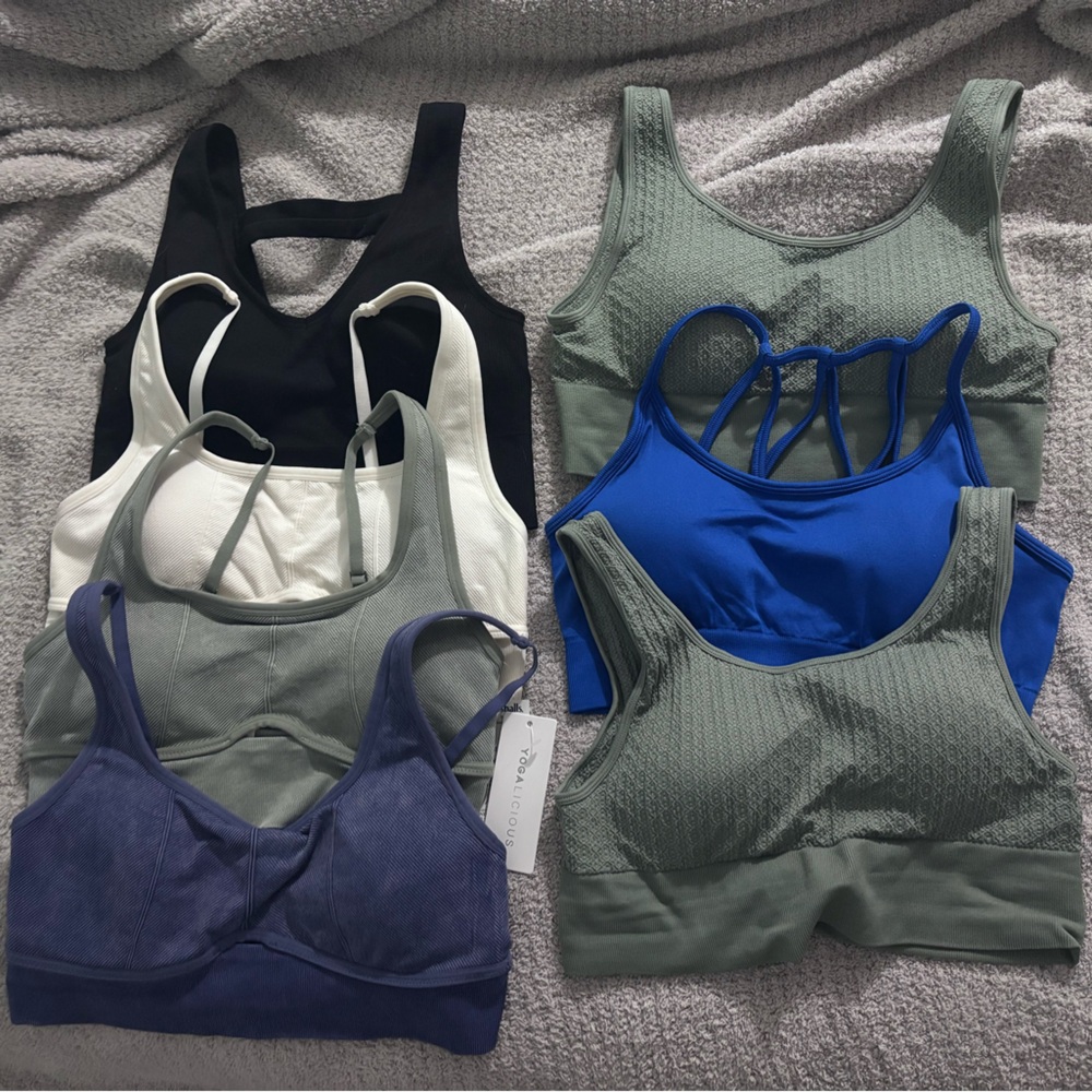 Lot of 7 XL Yogalicious sports bras